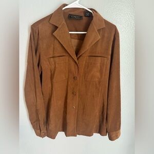 Express Brown Suede Like Top Medium